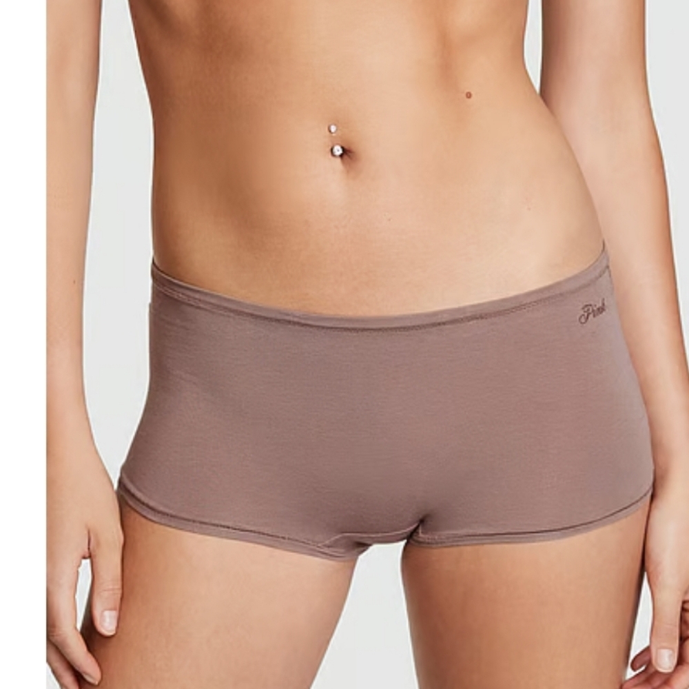 Victoria's Secret PiNK Cotton Boyshort Panty Size XXL Color Iced Coffee